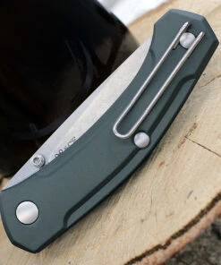 GiantMouse ACE Iona Liner Lock, 2.9" Stonewashed M390 Drop Point Blade, Green Aluminum Handle -Buck Knives Sales iona green aluminum.2 68046.1611778622