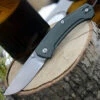 GiantMouse ACE Iona Liner Lock, 2.9" Stonewashed M390 Drop Point Blade, Green Aluminum Handle