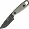 ESEE Knives Izula II Fixed Blade, 2.875" 1095 Carbon Stonewashed Black Oxide Coated Blade, Micarta Handles, Black Sheath & Clip Plate