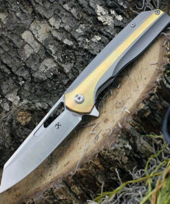 Kansept Knives K1006A2, Shard Flipper, 3.5" CPM-S35VN Wharncliffe Blade, Gray & Bronze Titanium Handle