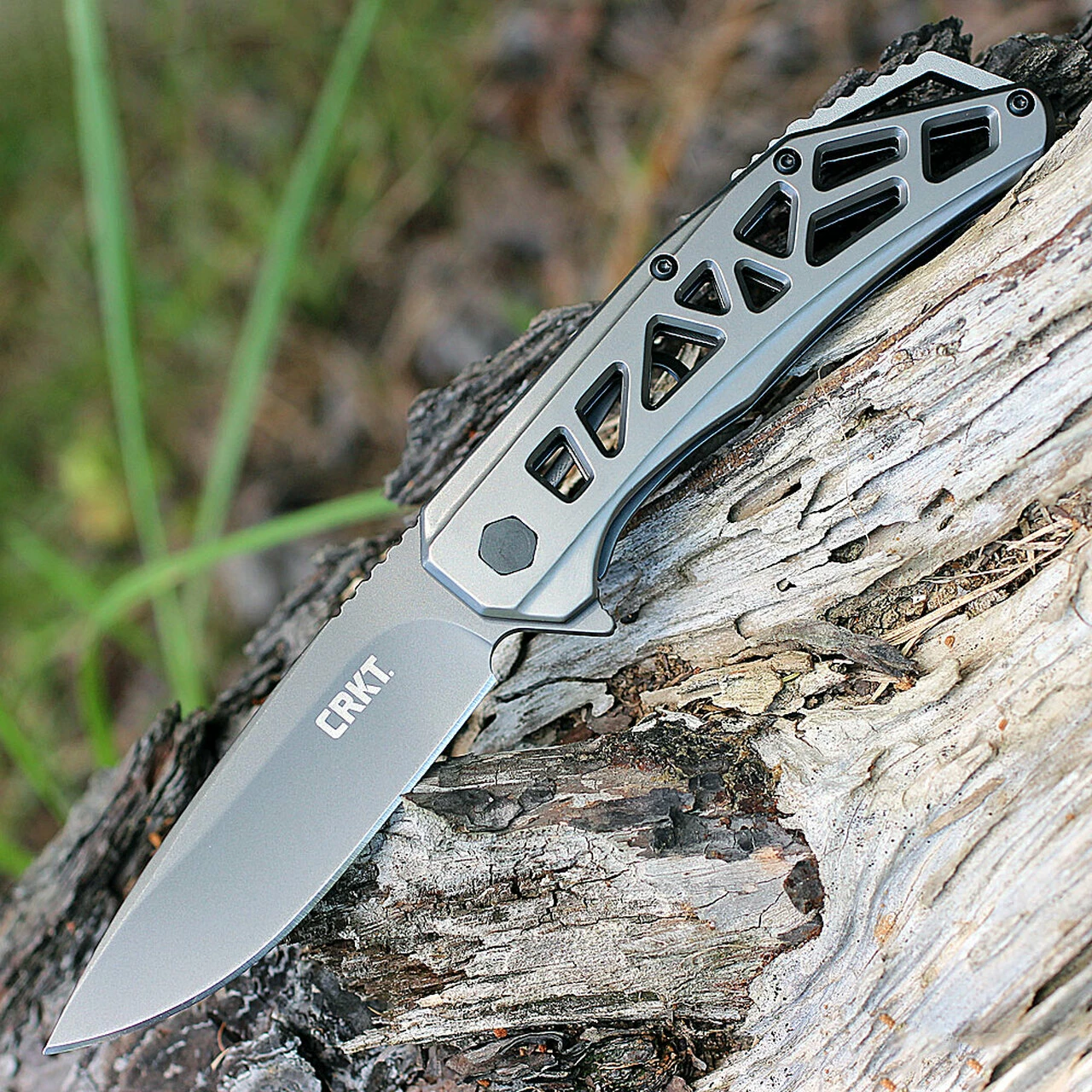 CRKT K330GGP Gusset, 3.5" 8Cr13MoV Plain Blade, Stainless Handles 1 CRKT K330GGP Gusset, 3.5" 8Cr13MoV Plain Blade, Stainless Handles