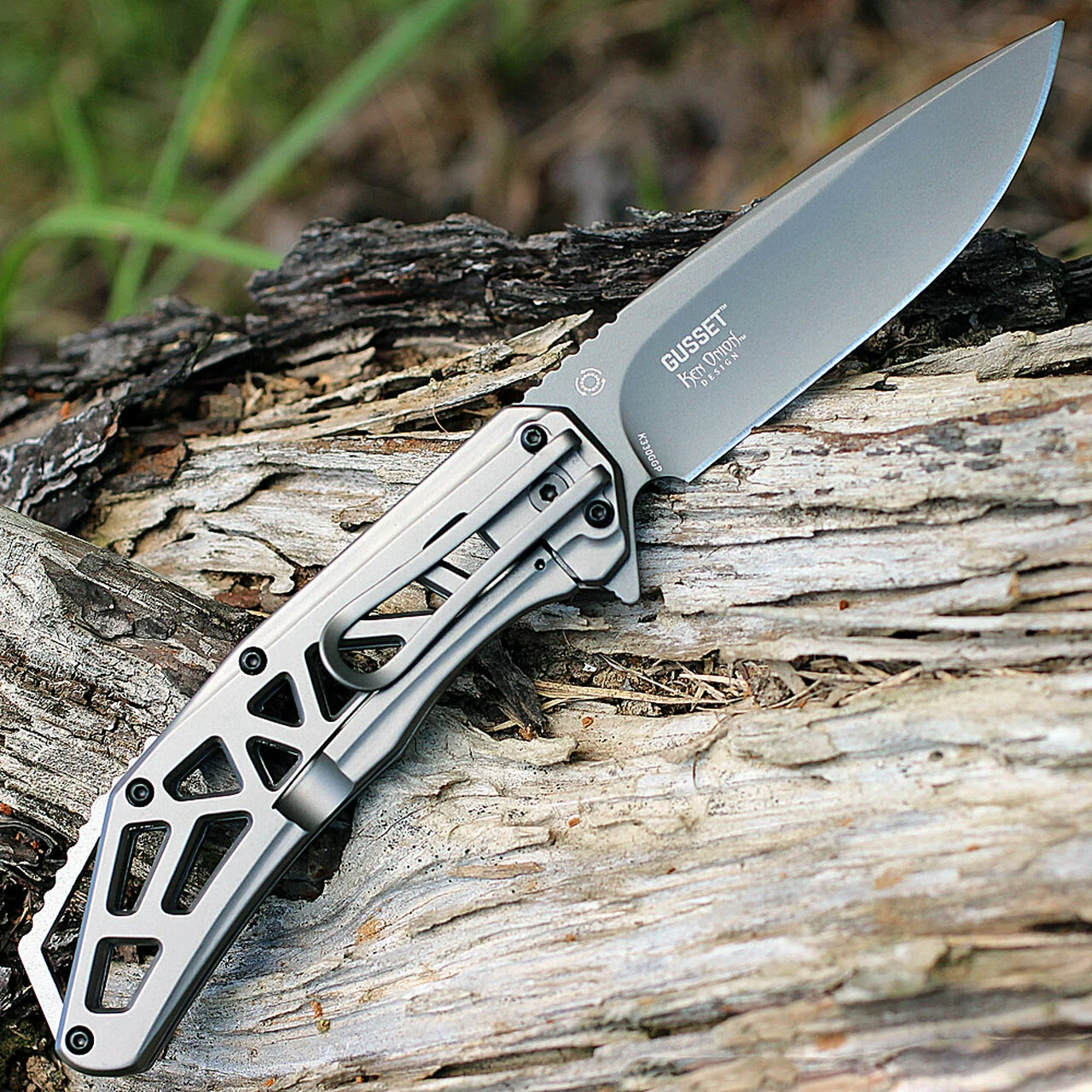 CRKT K330GGP Gusset, 3.5" 8Cr13MoV Plain Blade, Stainless Handles 2 CRKT K330GGP Gusset, 3.5" 8Cr13MoV Plain Blade, Stainless Handles - Image 2