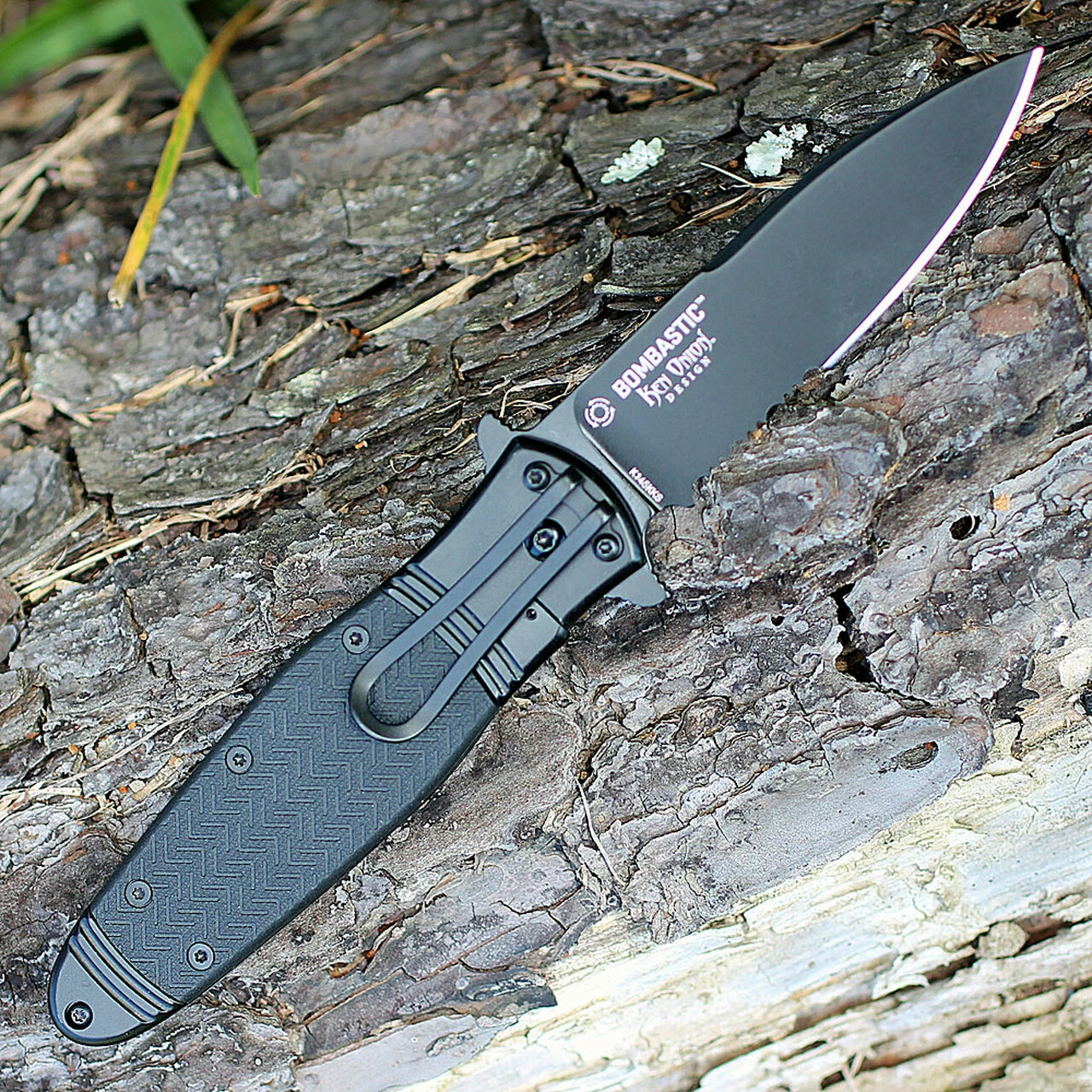 CRKT K345KKS Bombastic Black, 3.3" 8Cr13MoV Combo Blade, Stainless Handles 2 CRKT K345KKS Bombastic Black, 3.3" 8Cr13MoV Combo Blade, Stainless Handles - Image 2