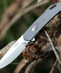 CRKT Bona Fide K540GXP, 3.59" Satin Finish D2 Steel Plain Blade, Gray Scultped Aluminum Handles.