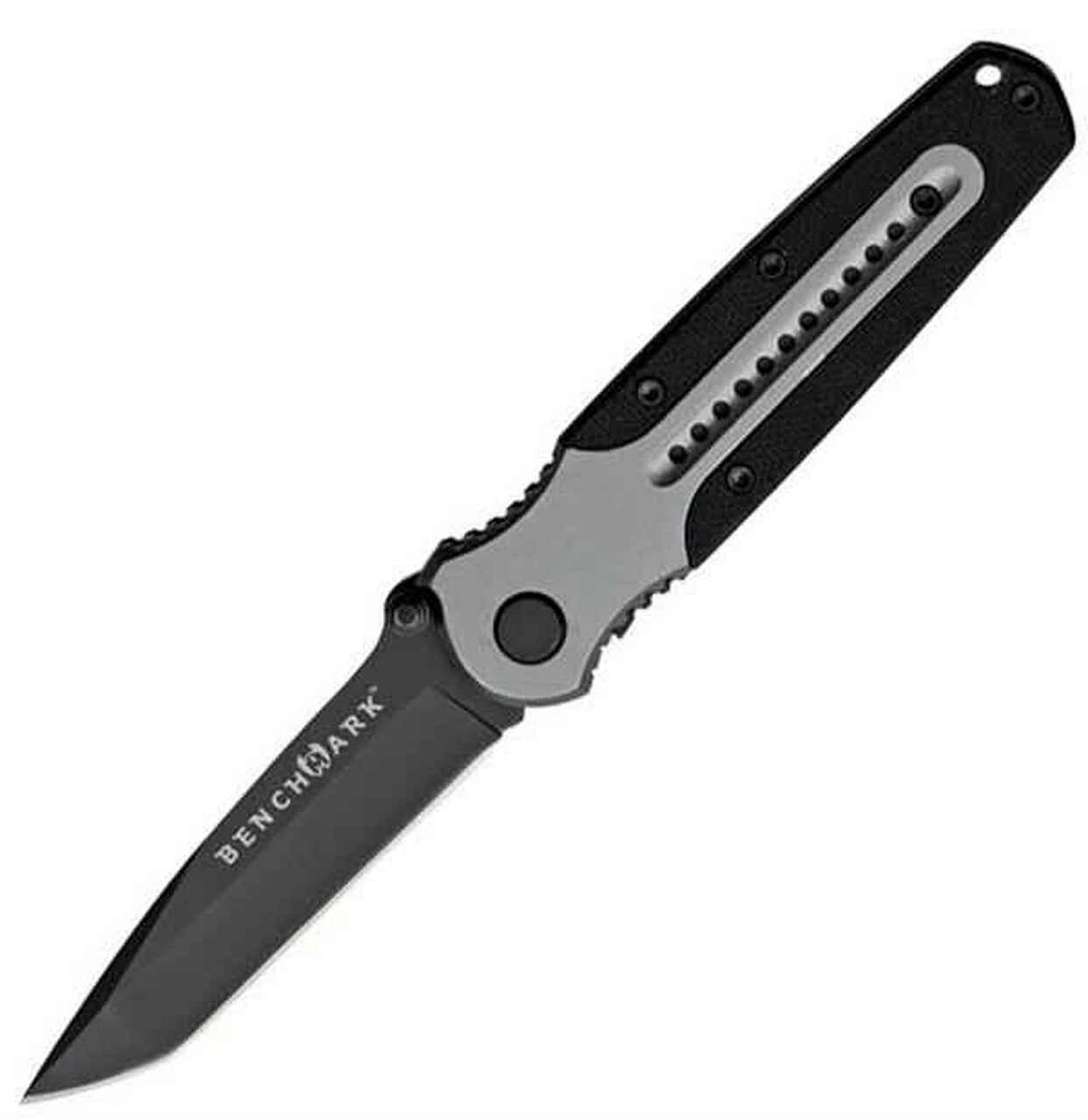 BenchMark Small Tactical Tanto Linerlock w. Grey Anodized Aluminum Handle & G-10 1 BenchMark Small Tactical Tanto Linerlock w. Grey Anodized Aluminum Handle & G-10