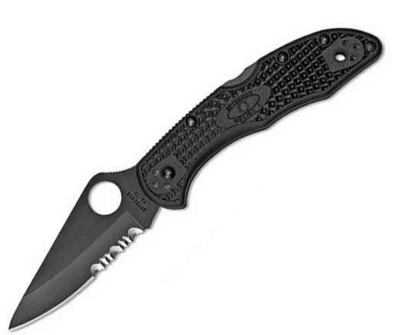 Spyderco Knives Spyderco C11PSBBK Delica 4, 2.875" VG-10 Black Combo Blade, Black FRN Handle 1 Spyderco Knives Spyderco C11PSBBK Delica 4, 2.875" VG-10 Black Combo Blade, Black FRN Handle