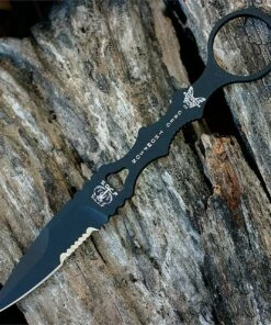 Benchmade Knives Benchmade SOCP Dagger Knife w/ Red Trainer, 178SBK-COMBO, 3.22 in. 440C Combo Black Blade, Black Sheath