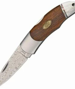 Moki Clio Lockback Folder, VG-10/VG-2 Damascus, IronWood/White Mother of Pearl/Abaron Handle