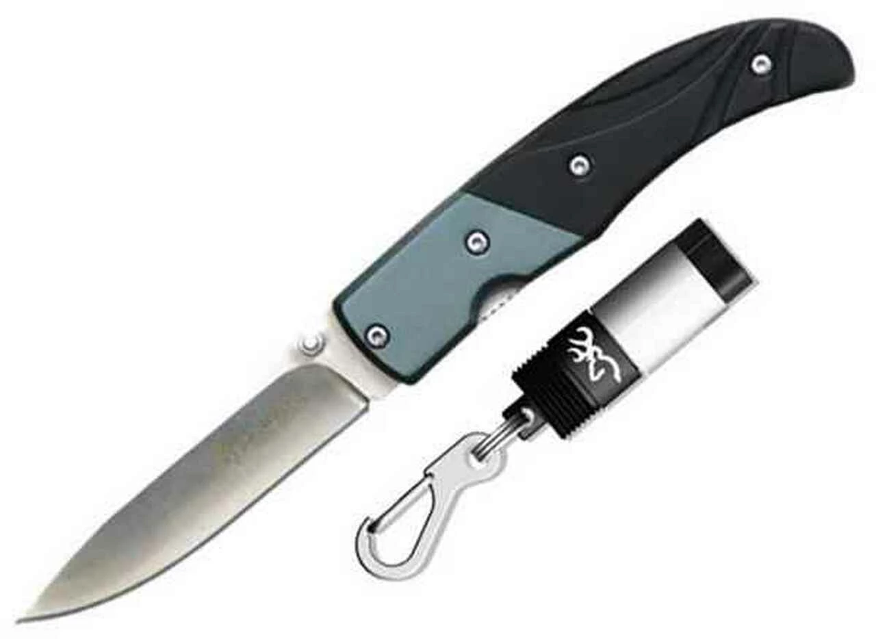 Browning Knives Browning BR371-5039 Getaway Black Folding Knife w/LED Flashlight Keychain 1 Browning Knives Browning BR371-5039 Getaway Black Folding Knife w/LED Flashlight Keychain