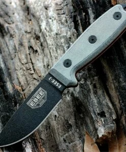 ESEE Knives ESEE 3P-MB Plain Edge, Coyote Brown Molded Sheath w/ Black MOLLE Back