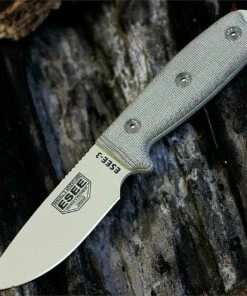 ESEE Knives ESEE 3P-MB-DT, Plain Edge,Foliage Green Molded Sheath w/ Molle Back