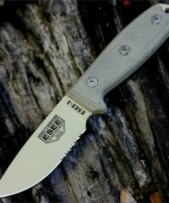 ESEE Knives ESEE 3S-MB-DT, Combo Edge, Foliage Green Sheath w/ Molle Back