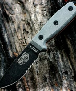 ESEE Knives ESEE 3SM-MB-B, Partially Serrated, Modified Pommel, Black Molded Sheath and Molle Back