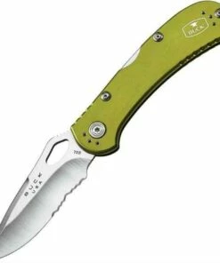 Buck Knives Buck 722GRX1 Spitfire, 3.25" 420HC Combo Blade, Green Aluminum Handle