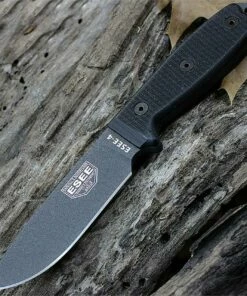 ESEE Knives, 4P-TG-B, Tactical Gray Plain Blade, G-10 Handle, Black Molded Sheath and Clip Plate