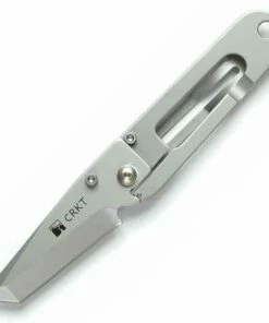 CRKT 5500 Original K.I.S.S., 2.25" 3Cr13 SS Plain Tanto Blade, SS Handle