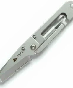 CRKT 5510 Original K.I.S.S., 2.25" 3Cr13 SS Combo Tanto Blade, SS Handle