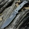 ESEE Knives, 6S-TG Tactical Gray Partially Serrated Edge, Rounded Pommel, Linen Micarta Handles, Black Molded Sheath