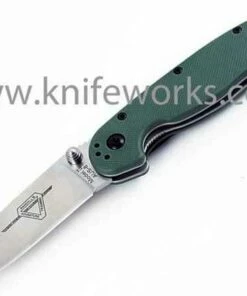 Ontario Rat Model II, 3" AUS-8 Satin Blade, OD Green Nylon Handles
