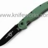 Ontario Rat Model II, 7" O/A Length, Black Blade, OD Green Nylon Handles