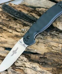 Ontario RAT Model 1 Folder, 3.5" D2 Blade Steel, Black Handle