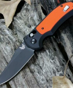 Benchmade Knives Benchmade Auto Triage 9170BK-ORG, 3.58 in. N680 Stainless Blade, Aluminum and G10 Handle, Black Plain Edge