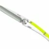 Deejo Knives Deejo DEE9AP004 Colors 27g, 3.12" 420 SS Plain Blade, Yellow Polycarbonate Handle