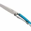 Deejo Knives Deejo DEE9AP010 Colors 27g, 3.12" 420 SS Plain Blade, Blue Lagoon Polycarbonate Handle