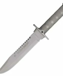 Aitor 16015 Knife Aitor Jungle King, 8" SS Plain Blade, SS Handle, OD Green Nylon Sheath