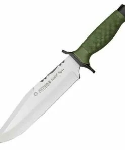 Aitor 16048 NATO Bowie Magnum Belt knife, 8.25" SS Plain Blade, OD Green Polymer Handle, OD Green Nylon Sheath