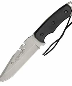 AITOR 16130 UNO KNIFE, 5.62" SS Plain Blade, Black Fenolgraf Handles, Nylon Sheath