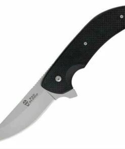 Bad Blood 0103K Kendrick Linerlock, 3.5" 8Cr14 SS Plain Blade, Black G-10 Handle