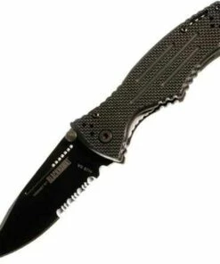 Blackhawk Blades Hornet II, AUS-8A Stainless Black Teflon, Combo Edge