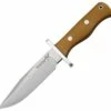 Blackjack Classic Knives Blackjack BCB13NMBP Halo Attack, 5.5" A-2 SS Plain Blade, Natural Micarta Handle, Leather Sheath