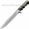 Blackjack Classic Knives BlackJack Halo Attack, Finger Grooved Green Canvas Micarta Handle, Leather Sheath