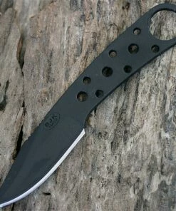 Blackjack Classic Knives BlackJack Model 155 Neck Knife Black Finish w/ Leather Sheath