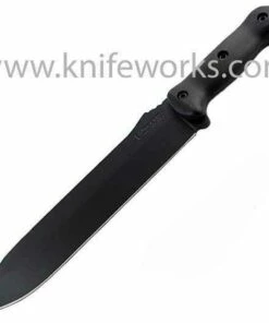 KA-BAR Becker Combat Bowie, Black GFN Handle, Black Blade, Plain Edge