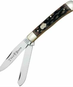Boker Trapper, C-75 Carbon Steel, Appaloosa Bone Handle