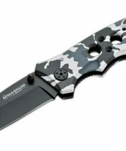 Boker Magnum Winter Camo, 440C Stainless, Aluminum Handle