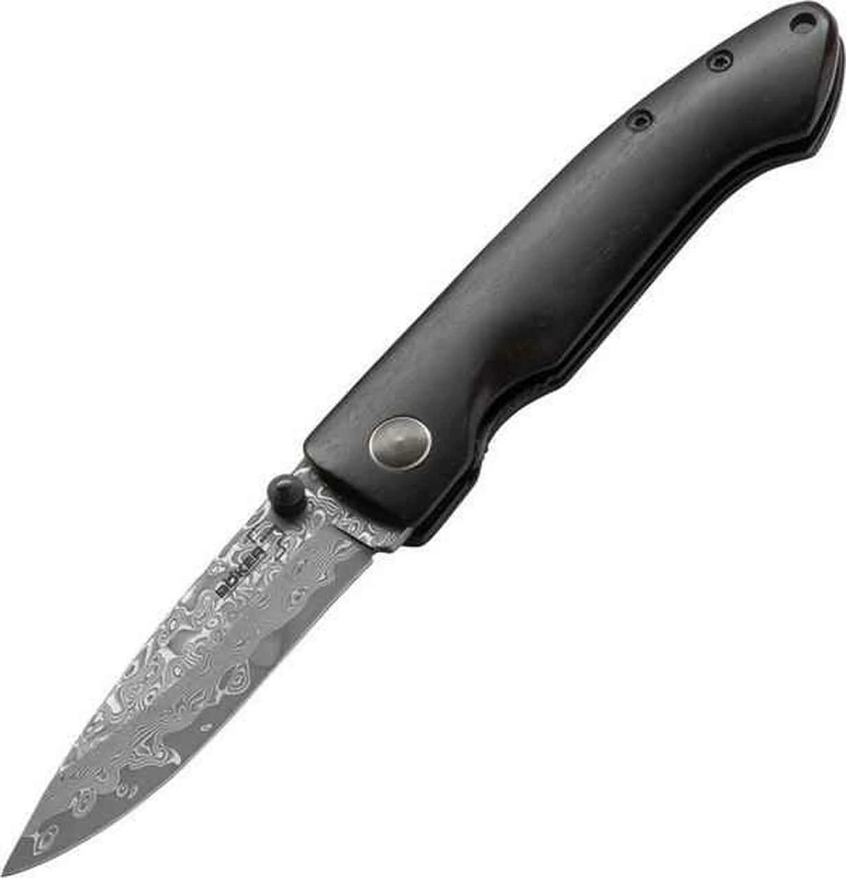 Boker Plus Damascus Gent II, Damascus Steel, Ebony Wood Handle 1 Boker Plus Damascus Gent II, Damascus Steel, Ebony Wood Handle