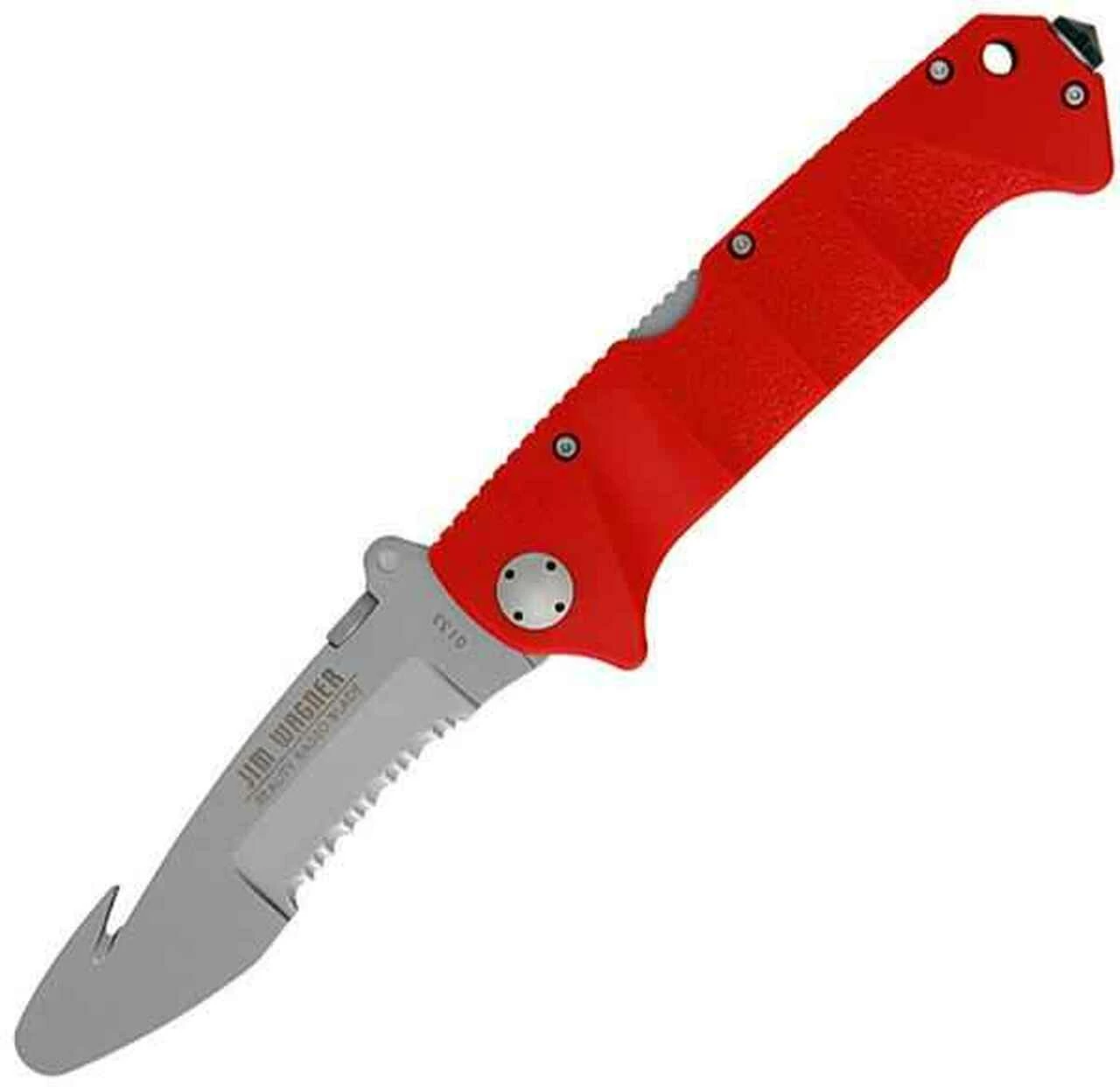 Boker Plus Jim Wagner Rescue Knife, AUS-8 Stainless, Red FRN Handle 1 Boker Plus Jim Wagner Rescue Knife, AUS-8 Stainless, Red FRN Handle