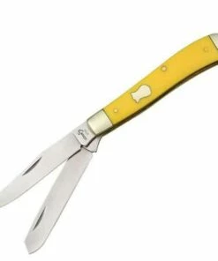 Boker Plus Mini Trapper Yellow Handle, 440C Stainless, Synthetic