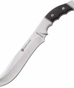 Browning Knives Browning Black Label Battle Bowie Fixed, 5Cr Stainless, Black Carbon Fiber Handle
