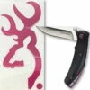 Browning Knives Browning Buckmark Combo, Pink/Black Knife, Pink Buckmark Decal