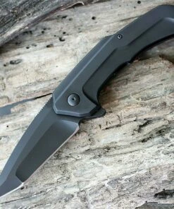 Brous Blades Dynamic 3.5 in. Blackout D2 Steel Blade, Titanium Handle Framelock Folder