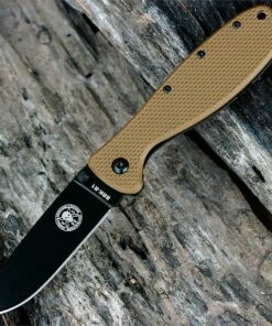 BRK Zancudo Folder, Black Blade, Coyote Brown Handle, Design by Esee Knives