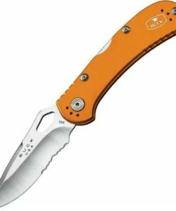 Buck Knives Buck 722ORX1 Spitfire, 3.25" 420HC Combo Blade, Orange Aluminum Handle