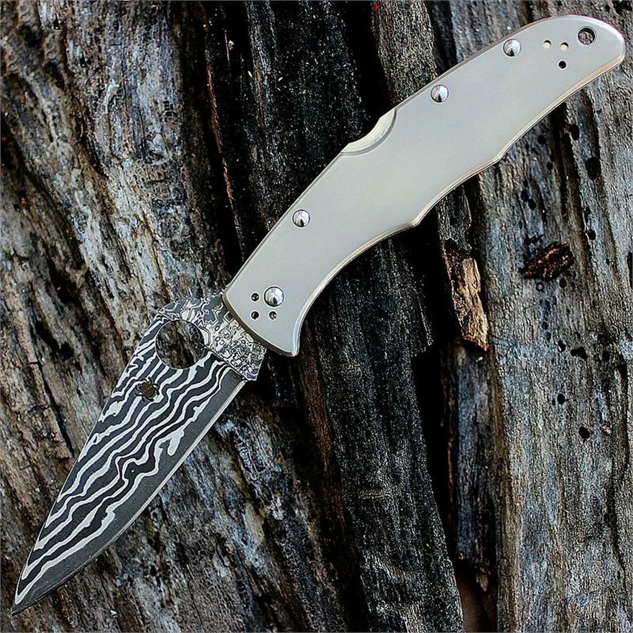 Spyderco Knives Spyderco C10TIPD Endura 4 Titanium Damascus/VG-10 Steel, Titanium Handle 1 Spyderco Knives Spyderco C10TIPD Endura 4 Titanium Damascus/VG-10 Steel, Titanium Handle