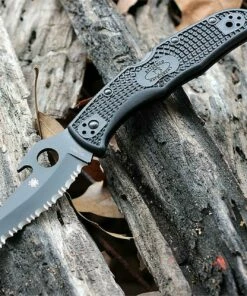 Spyderco Knives Spyderco C12SBBK2W Matriarch 2 Emerson Opener, 3.57" VG-10 Black Serrated Blade, FRN Handle