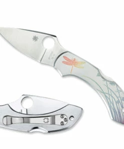 Spyderco Knives Spyderco C28PT Dragonfly Tattoo, 2.313" VG-10 Plain Blade, Stainless Steel